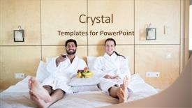  Presentation with soft white flower - Slide set with young spouses in white soft background and a lemonade colored foreground