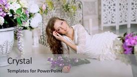  Presentation with pollen - Beautiful presentation featuring young spring fashion woman in spring lux vintage interior springtime trendy girl on a luxury spring background allergic to pollen of flowers spring allergy backdrop and a light gray colored foreground