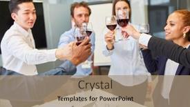  Presentation with toasting - Beautiful slide deck featuring young-start-up-business-people backdrop and a coral colored foreground