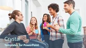  Presentation with coffee talk - Presentation theme consisting of young-start-up-team background and a ocean colored foreground