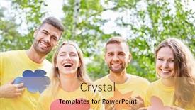  Presentation with teambuilding - Amazing slide deck having young-start-up-team backdrop and a yellow colored foreground