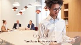  Presentation with accounting - PPT layouts consisting of young-startup-founder-reads-business background and a lemonade colored foreground