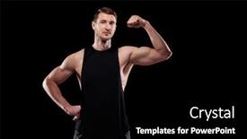  Presentation with strength - Slides enhanced with young-strong-athlete-in-sportswear background and a black colored foreground
