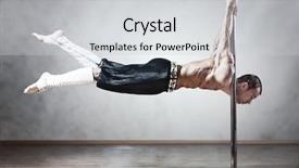  Presentation with pole - Audience pleasing slide deck consisting of gymnastique homme - young strong pole dance man backdrop and a light gray colored foreground