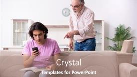  Presentation with young college student diagnosis of chlamydia - Cool new slides with young-student-and-his-father backdrop and a coral colored foreground