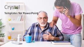  Presentation with old young - Slides with young-student-and-his-old background and a sky blue colored foreground