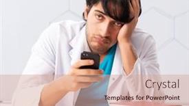  Presentation with chemist - Slides featuring young-student-chemist background and a coral colored foreground