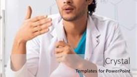  Presentation with chemist - Slide deck having young-student-chemist background and a light gray colored foreground