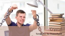  Presentation with forced - Presentation theme enhanced with young-student-forced-to-study background and a coral colored foreground