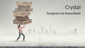  Presentation with young college student diagnosis of chlamydia - Amazing presentation design having young student girl lifting pile backdrop and a  colored foreground