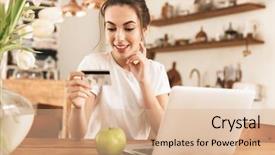  Presentation with young college student diagnosis of chlamydia - Slide set featuring young student girl with apple background and a coral colored foreground