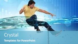  Presentation with loan - Presentation design having young-student-in-loan background and a light blue colored foreground