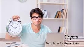  Presentation with learning - Amazing slide deck having young student in tele-learning backdrop and a soft green colored foreground