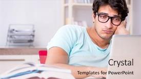  Presentation with learning - Audience pleasing slide deck consisting of young student in tele-learning backdrop and a lemonade colored foreground