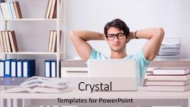  Presentation with learning - Audience pleasing slide deck consisting of young student in tele-learning backdrop and a soft green colored foreground