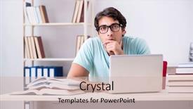  Presentation with cognitive theory learning concept - Presentation theme with young student in tele-learning background and a soft green colored foreground