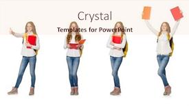  Presentation with student - Slide set featuring young-student-isolated-on-white background and a lemonade colored foreground