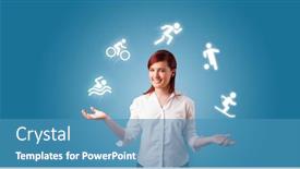  Presentation with young hackers in the concept - Colorful PPT layouts enhanced with young student juggle with sports concept backdrop and a teal colored foreground