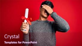  Presentation with diploma - PPT layouts enhanced with young-student-man-holding-university background and a wine colored foreground