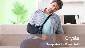  Presentation with young college student diagnosis of chlamydia - Presentation theme enhanced with young student man with hand background and a  colored foreground