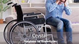  Presentation with disability - Theme consisting of young-student-on-wheelchair background and a gray colored foreground