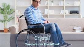  Presentation with disability - Slide deck consisting of young-student-on-wheelchair background and a ocean colored foreground