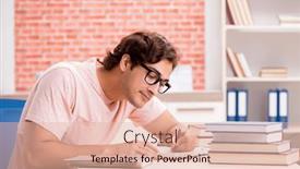  Presentation with college - Theme featuring young-student-preparing-for-college background and a  colored foreground