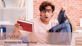  Presentation with college - Theme consisting of young-student-preparing-for-college background and a  colored foreground