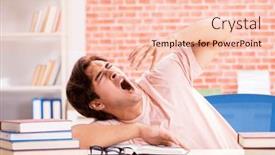  Presentation with college - Slide set featuring young-student-preparing-for-college and a  colored foreground