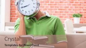  Presentation with student - Slide deck with young-student-preparing-for-exams and a coral colored foreground