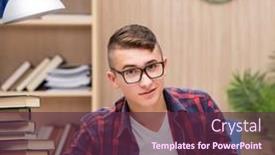  Presentation with school - Theme consisting of young-student-preparing-for-school background and a tawny brown colored foreground