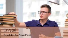  Presentation with school - Slide set having young-student-preparing-for-school and a  colored foreground