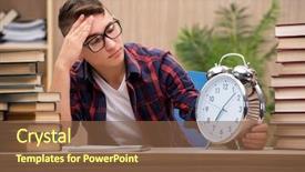  Presentation with school - Amazing slide deck having young student preparing for school backdrop and a tawny brown colored foreground