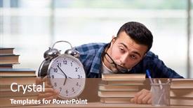  Presentation with young children at school - PPT theme enhanced with young student preparing for school background and a coral colored foreground