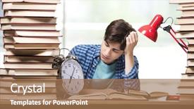  Presentation with young children at school - Audience pleasing presentation design consisting of young student preparing for school backdrop and a coral colored foreground