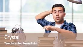  Presentation with young children at school - Presentation design having young student preparing for school background and a coral colored foreground