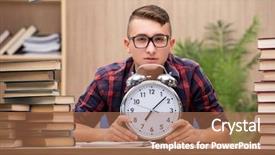  Presentation with young children at school - Colorful slides enhanced with young student preparing for school backdrop and a coral colored foreground