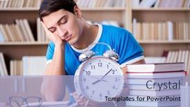  Presentation with late - Beautiful theme featuring young-student-preparing-late backdrop and a light blue colored foreground