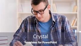  Presentation with student - Slides having young-student-preparing-to-school background and a ocean colored foreground