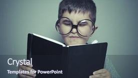  Presentation with young college student diagnosis of chlamydia - Cool new presentation theme with young student reading a funny backdrop and a wine colored foreground