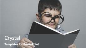  Presentation with young college student diagnosis of chlamydia - PPT theme enhanced with young student reading a funny background and a gray colored foreground