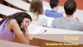  Presentation with amphitheater - PPT theme enhanced with young student sleeping background and a red colored foreground