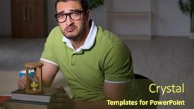  Presentation with night - Slide deck consisting of young-student-studying-at-night background and a tawny brown colored foreground