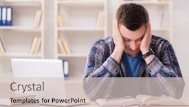  Presentation with internet - Amazing slide set having young-student-studying-over-internet backdrop and a  colored foreground