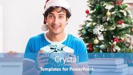  Presentation with book - Cool new PPT theme with young-student-with-book backdrop and a teal colored foreground