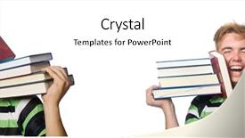  Presentation with young college student diagnosis of sti - Amazing presentation theme having young student with books isolated backdrop and a white colored foreground