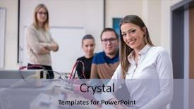  Presentation with vocational training - Amazing slides having young students doing technical backdrop and a light blue colored foreground