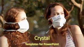  Presentation with medical students - PPT layouts having young students in medical masks in park background and a tawny brown colored foreground