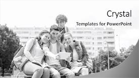  Presentation with college campus - PPT layouts featuring black pc 4 3 - young students photographing themselves background and a white colored foreground