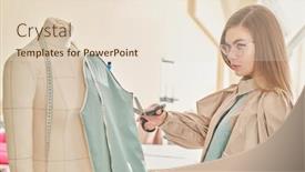  Presentation with design fashion - Presentation theme featuring young-stylish-fashion-designer-creates background and a lemonade colored foreground